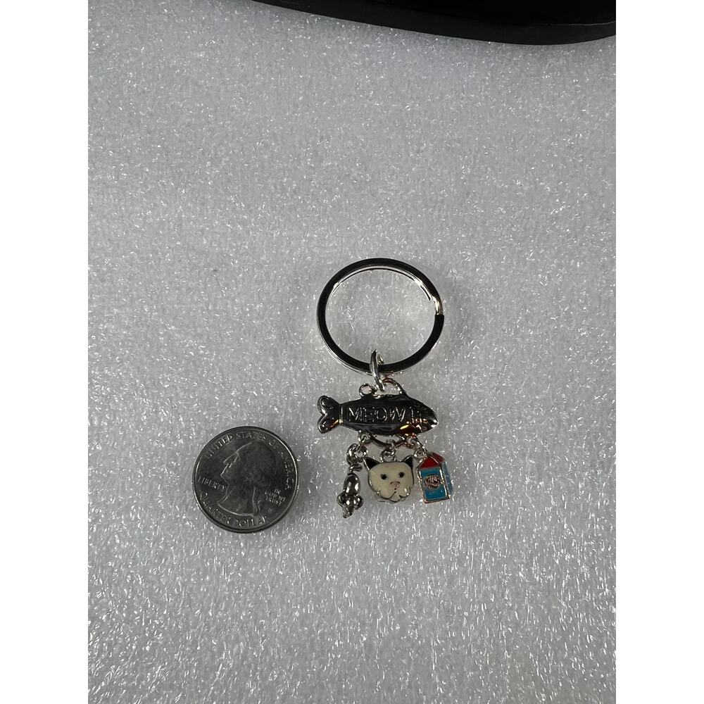 Cute Kitty Cat Meow Cat Person Pet Mom Dad Cat Lover Retro Keychain NEW - Picture 10 of 11